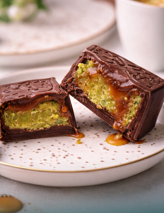 Fondant-Pistazien-Zartbitterschokolade 