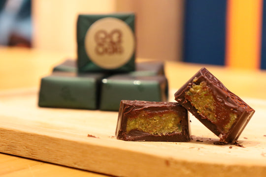 Fondant-Pistazien-Zartbitterschokolade 